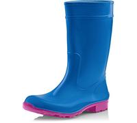 Ladeheid Bottes de Pluie Femme en Caoutchouc PVC avec Semelle Extérieure Antidérapante 100% Imperméable Chaussures pour Femmes résistantes à l'eau LA-967 (Bleu/Rose, 39 EU)