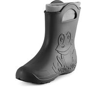 Ladeheid Bottes de pluie femme légères imperméables en mousse EVA avec doublure chaude motif grenouille semelle antidérapante poignées faciles à enfiler LA-CA-12 (Carbone, 40/41 EU)