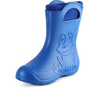 Ladeheid Bottes de pluie femme légères imperméables en mousse EVA avec doublure chaude motif grenouille semelle antidérapante poignées faciles à enfiler LA-CA-12 (Bleu, 38/39 EU)