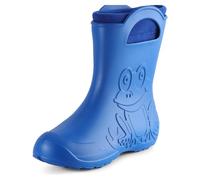 Ladeheid Bottes de pluie femme légères imperméables en mousse EVA avec doublure chaude motif grenouille semelle antidérapante poignées faciles à enfiler LA-CA-12 (Bleu, 40/41 EU)