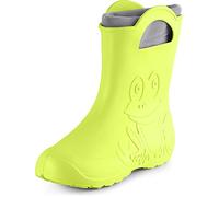 Ladeheid Bottes de pluie femme légères imperméables en mousse EVA avec doublure chaude motif grenouille semelle antidérapante poignées faciles à enfiler LA-CA-12 (Citron Vert, 38/39 EU)