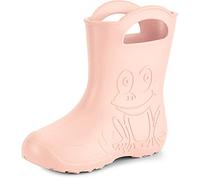 Ladeheid bottes de pluie femme ultra légères en EVA imperméables semelle antidérapante poignées faciles motif grenouille LA-CA-09 (Poudre Rose, 40/41 EU)