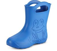 Ladeheid bottes de pluie femme ultra légères en EVA imperméables semelle antidérapante poignées faciles motif grenouille LA-CA-09 (Bleu, 38/39 EU)