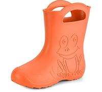 Ladeheid bottes de pluie femme ultra légères en EVA imperméables semelle antidérapante poignées faciles motif grenouille LA-CA-09 (Orange (151c), 38/39 EU)
