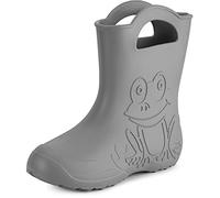 Ladeheid bottes de pluie femme ultra légères en EVA imperméables semelle antidérapante poignées faciles motif grenouille LA-CA-09 (Gris, 40/41 EU)