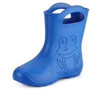 Ladeheid bottes de pluie femme ultra légères en EVA imperméables semelle antidérapante poignées faciles motif grenouille LA-CA-09 (Bleu, 40/41 EU)