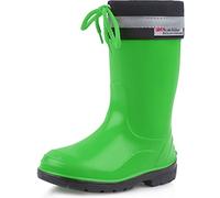 Ladeheid Bottes de Pluie Mixte Enfant Bottes en Caoutchouc Resistantes à l'eau pour Fille et Garçon Chaussures Imperméables LA-972 (Vert/Noir, 24 EU)