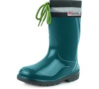 Ladeheid Bottes de Pluie Mixte Enfant Bottes en Caoutchouc Resistantes à l'eau pour Fille et Garçon Chaussures Imperméables LA-972 (Vert Foncé/Noir, 35 EU)