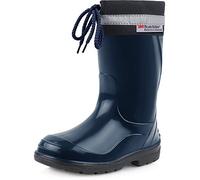 Ladeheid Bottes de Pluie Mixte Enfant Bottes en Caoutchouc Resistantes à l'eau pour Fille et Garçon Chaussures Imperméables LA-972 (Bleu Foncé/Noir, 23 EU)