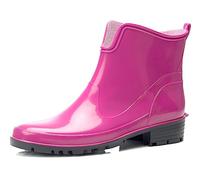 Ladeheid Bottes en Caoutchouc pour Femmes Courtes Bottines Imperméables Bottes de Pluie Élégantes et Confortables LA-930 (Rose, 38 EU)