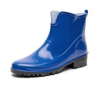 Ladeheid Bottes en Caoutchouc pour Femmes Courtes Bottines Imperméables Bottes de Pluie Élégantes et Confortables LA-930 (Bleu, 36 EU)