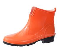 Ladeheid Bottes en Caoutchouc pour Femmes Courtes Bottines Imperméables Bottes de Pluie Élégantes et Confortables LA-930 (Orange, 37 EU)