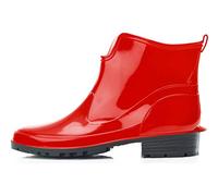 Ladeheid Bottes en Caoutchouc pour Femmes Courtes Bottines Imperméables Bottes de Pluie Élégantes et Confortables LA-930 (Rouge, 36 EU)