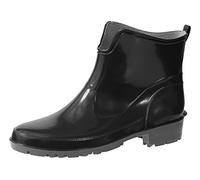 Ladeheid Bottes en Caoutchouc pour Femmes Courtes Bottines Imperméables Bottes de Pluie Élégantes et Confortables LA-930 (Noir, 36 EU)