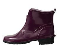 Ladeheid Bottes en Caoutchouc pour Femmes Courtes Bottines Imperméables Bottes de Pluie Élégantes et Confortables LA-930 (Bordeaux/Noir, 36 EU)
