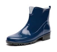 Ladeheid Bottes en Caoutchouc pour Femmes Courtes Bottines Imperméables Bottes de Pluie Élégantes et Confortables LA-930 (Bleu Foncé, 36 EU)