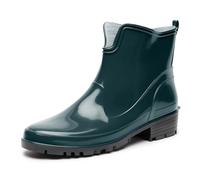 Ladeheid Bottes en Caoutchouc pour Femmes Courtes Bottines Imperméables Bottes de Pluie Élégantes et Confortables LA-930 (Vert Foncé, 41 EU)