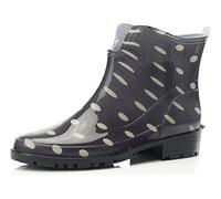 Ladeheid Bottes en Caoutchouc pour Femmes Courtes Bottines Imperméables Bottes de Pluie Élégantes et Confortables LA-930 (Noir, 36 EU)