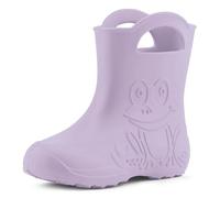 Ladeheid Bottes pluie enfant EVA ultralégères étanches avec poignées semelle antidérapante motif grenouille LA-CA-01 (Lilas clair, 32/33 EU)
