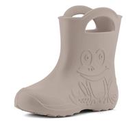 Ladeheid Bottes pluie enfant EVA ultralégères étanches avec poignées semelle antidérapante motif grenouille LA-CA-01 (Beige clair, 24/25 EU)