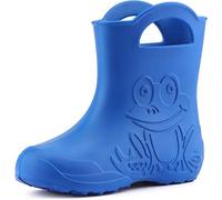 Ladeheid Bottes pluie enfant EVA ultralégères étanches avec poignées semelle antidérapante motif grenouille LA-CA-01 (Bleu, 24/25 EU)