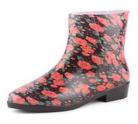 Ladeheid Bottines Bottes de Pluie Chaussure Femme LAZT201802 (des Roses, 38 EU)