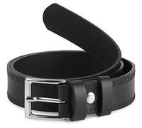 Ladeheid Ceinture enfant en cuir accessoire de mode pour enfants ceinture garçon avec boucle K1D5 (Noir-2 75 cm, Longueur totale 94 cm)