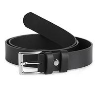 Ladeheid Ceinture enfant en cuir accessoire de mode pour enfants ceinture garçon avec boucle K1D5 (Noir-1 55 cm, Longueur totale 74 cm)