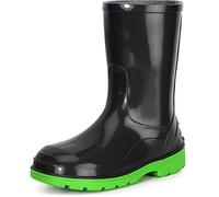 Ladeheid Chaussures en Caoutchouc imperméables Hautes pour Enfants - Bottes de Pluie pour garçons et Filles LA-939 (Noir/Vert, 31 EU)