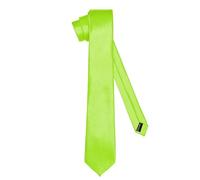Ladeheid Cravate classique pour hommes, brillante, parfaite pour le bureau et les festivités, couleurs variées - Idéale pour les réunions d'affaires, mariages TMS-7 (150cm x 7cm, Citron Vert)