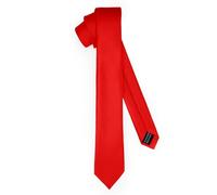 Ladeheid Cravate classique pour hommes, mate, parfaite pour le travail et les festivités, couleurs variées - Idéale pour les réunions d'affaires, mariages TMM-5 (150cm x 5cm, Rouge)