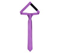 Ladeheid Cravate pour enfants pour garçons - Look élégant brillant, Pré-nouée avec une fermeture scratch, Parfaite pour les occasions spéciales - Cravate clip stylée TKS (31cm x 4cm, Violet)