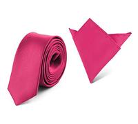 Ladeheid Ensemble Cravate & Pochette Costume Homme SP/P (150cm x 5cm, 22cm x 22cm, Amarante)