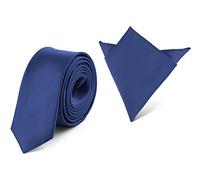 Ladeheid Ensemble Cravate & Pochette Costume Homme SP/P (150cm x 5cm, 22cm x 22cm, Bleu2)