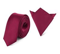 Ladeheid Ensemble Cravate & Pochette Costume Homme SP/P (150cm x 5cm, 22cm x 22cm, Bourgogne)