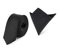 Ladeheid Ensemble Cravate & Pochette Costume Homme SP/P (150cm x 5cm, 22cm x 22cm, Graphite)