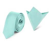 Ladeheid Ensemble Cravate & Pochette Costume Homme SP/P (150cm x 5cm, 22cm x 22cm, Menthe)