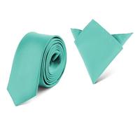 Ladeheid Ensemble Cravate & Pochette Costume Homme SP/P (150cm x 5cm, 22cm x 22cm, Turquoise)