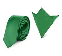 Ladeheid Ensemble Cravate & Pochette Costume Homme SP/P (150cm x 5cm, 22cm x 22cm, Vert foncé)