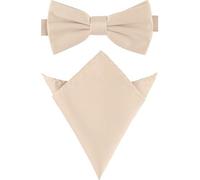 Ladeheid Ensemble Nœud Papillon & Pochette Costume Homme M/P (12cm x 6cm, 22cm x 22cm, Ecru)
