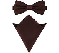 Ladeheid Ensemble Nœud Papillon & Pochette Costume Homme M/P (12cm x 6cm, 22cm x 22cm, Marron)