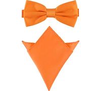 Ladeheid Ensemble Nœud Papillon & Pochette Costume Homme M/P (12cm x 6cm, 22cm x 22cm, Orange)