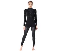 Ladeheid Ensemble Thermique Shirt Manches Longues et Caleçon Long sous-vêtements Femme LAGI006 (Noir/Graphite, M)