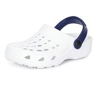Ladeheid EVA Clogs Sabots Sandales Unisexe Enfant Fille Garçon LA-CA-06 (Blanc/Bleu Marine, 28/29 EU)