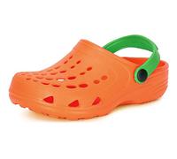 Ladeheid EVA Clogs Sabots Sandales Unisexe Enfant Fille Garçon LA-CA-06 (Orange/Vert, 28/29 EU)