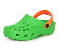 Ladeheid EVA Clogs Sabots Sandales Unisexe Enfant Fille Garçon LA-CA-06 (Vert/Orange, 28/29 EU)