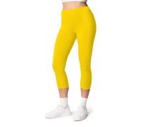 Ladeheid Legging 3/4 Tenue Sport Femme LA40-132 (Jaune, S)
