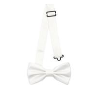 Ladeheid Nœud papillon pour enfants garçons - Pré-noué, bande réglable, design mat, idéal pour mariage, anniversaire, rentrée scolaire - Résistant et élégant BKM (10cm x 5cm, Blanc)