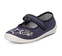 Ladeheid Pantoufles pour Enfants pour Filles avec Fermeture à Scratch - Chaussons Respirants pour l'école, la Maternelle et la Maison LARW007 (Jeans Étoiles, 29 EU)