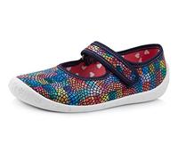 Ladeheid Pantoufles pour Enfants pour Filles avec Fermeture à Scratch - Chaussons Respirants pour l'école, la Maternelle et la Maison LARW007 (Multicolor Blanc/Mosaïque, 29 EU)